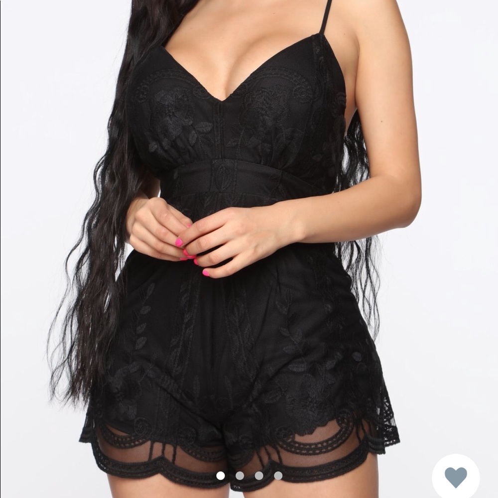 Leaving the drama black lace romper